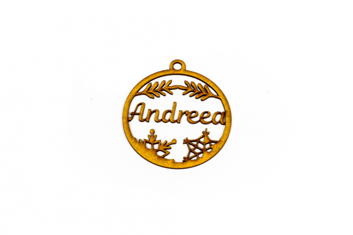 Decoratiune din lemn cu nume - Andreea
