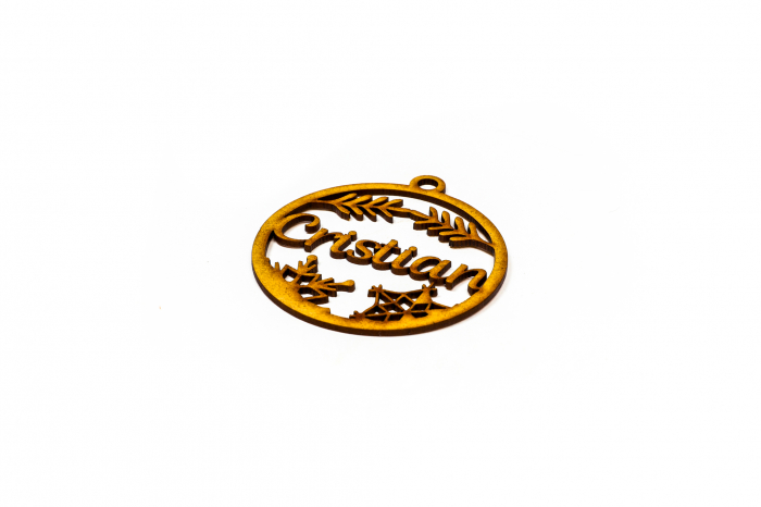 Decoratiune din lemn cu nume - Cristian [2]