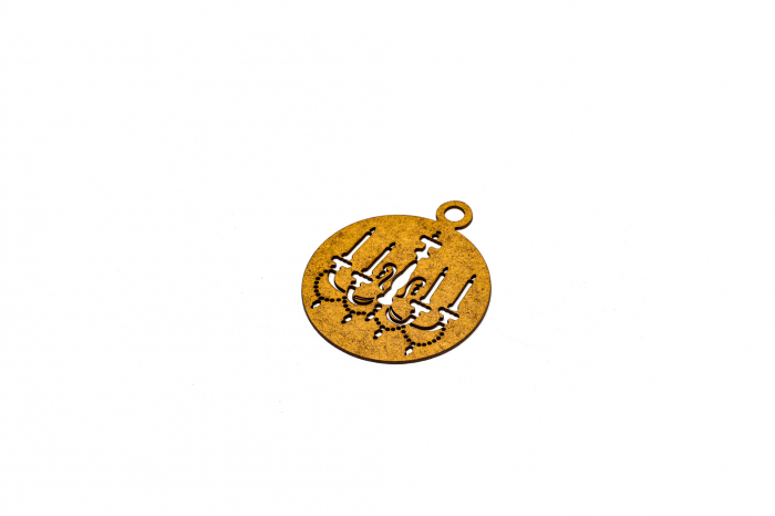 Decoratiune din lemn natur Glob cu Candelabru [2]