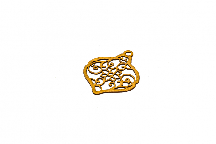 Decoratiune din lemn natur Glob cu model [2]