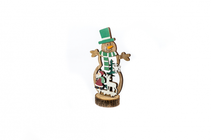 Decoratiune din lemn Om de Zapada [4]