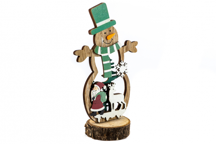 Decoratiune din lemn Om de Zapada [2]