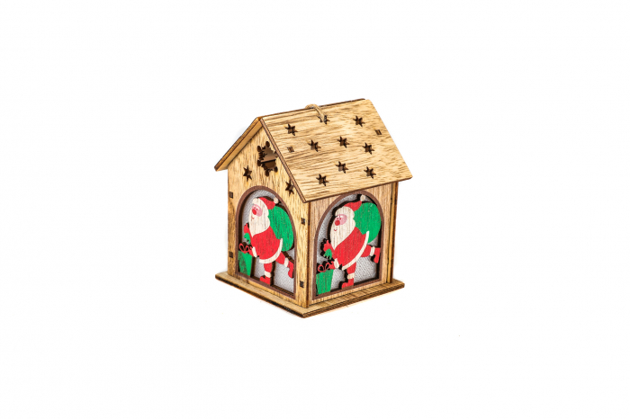 Casuta din lemn care lumineaza cu mos [2]