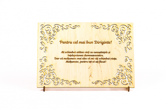 Diploma personalizata din lemn- Pentru cel mai bun Diriginte!