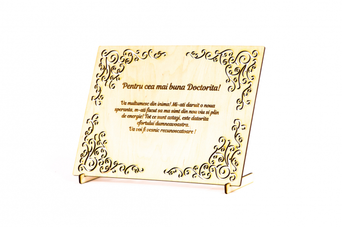 Diploma personalizata din lemn- Pentru cea mai buna Doctorita! [2]