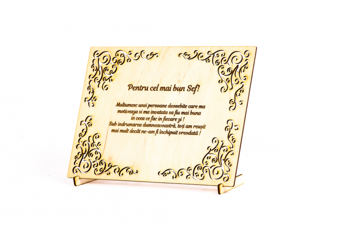 Diploma personalizata din lemn- Pentru cel mai bun Sef! [2]