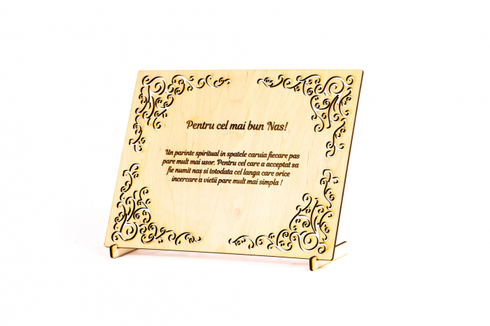 Diploma personalizata din lemn- Pentru cel mai bun Nas! [2]