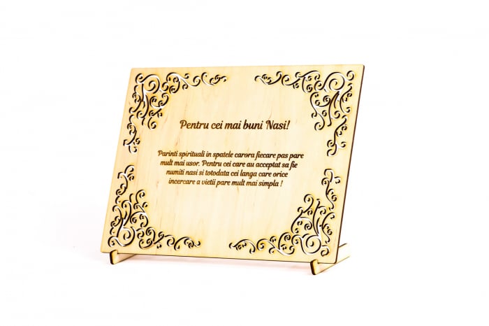 Diploma personalizata din lemn- Pentru cei mai buni Nasi! [2]