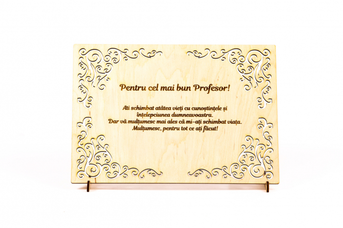 Diploma personalizata din lemn- Pentru cel mai bun Profesor!