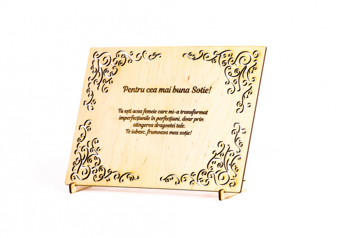 Diploma personalizata din lemn- Pentru cea mai buna Sotie! [2]