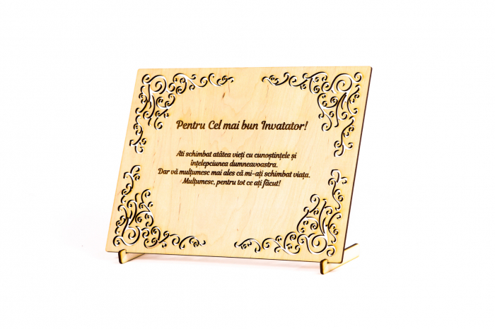 Diploma personalizata din lemn- Pentru cel mai bun Invatator! [2]