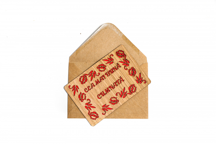 Felicitare personalizata din lemn - Cea mai buna cumnata! [3]