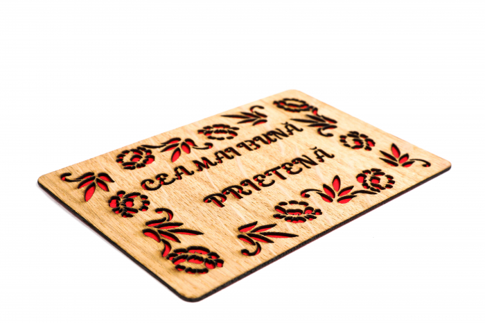 Felicitare personalizata din lemn - Cea mai buna prietena! [2]