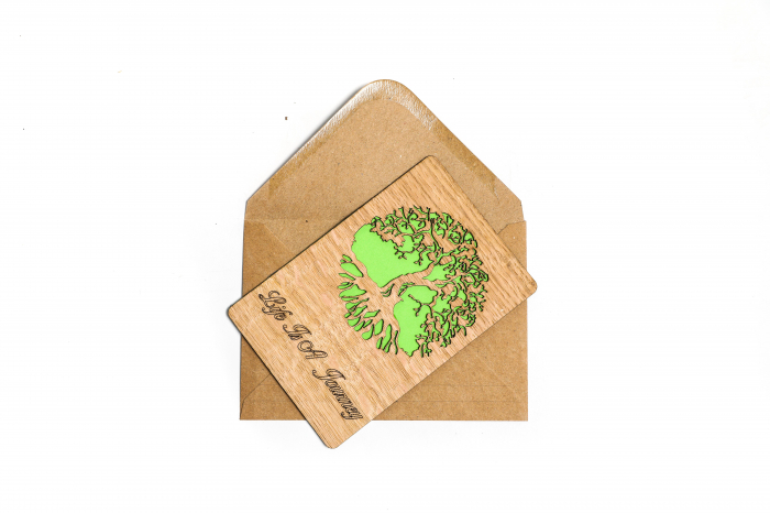 Felicitare personalizata din lemn cu copacul vietii [3]