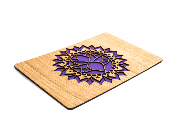 Felicitare personalizata din lemn cu floare de lotus [2]