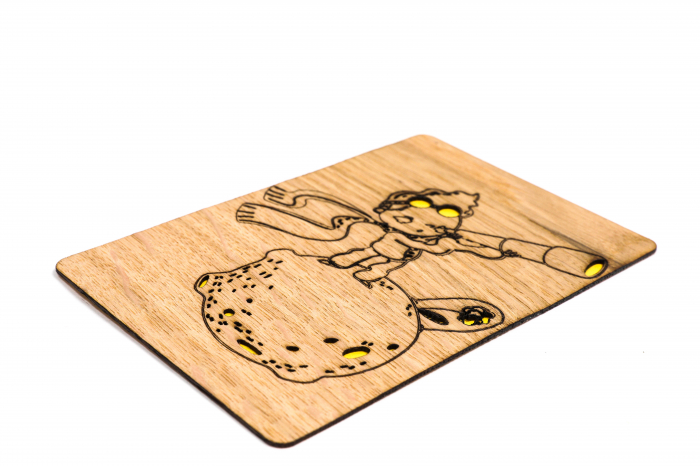 Felicitare personalizata din lemn cu un print [2]