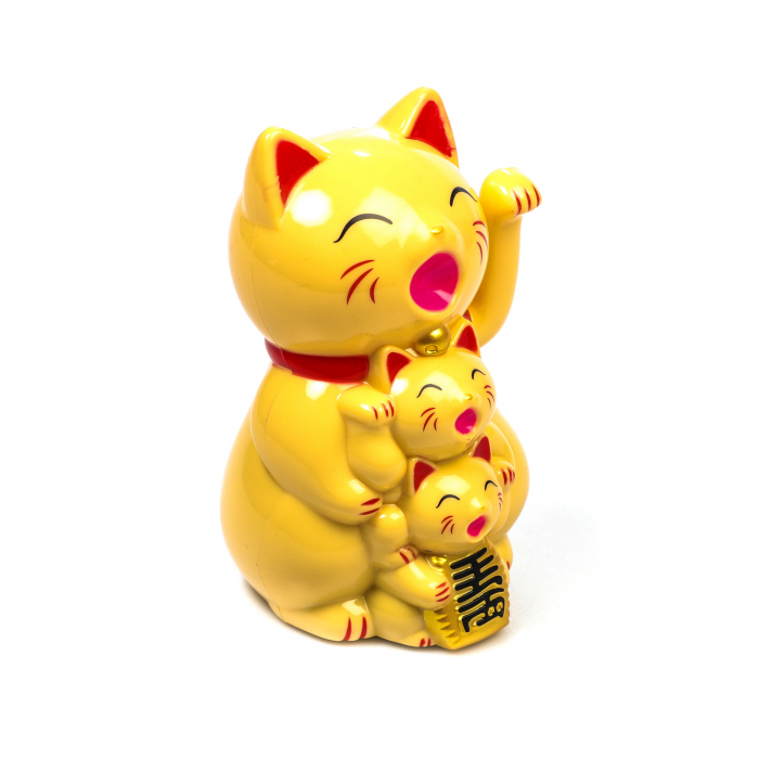 Statueta Feng Shui Pisica galbena pentru prosperitate [5]