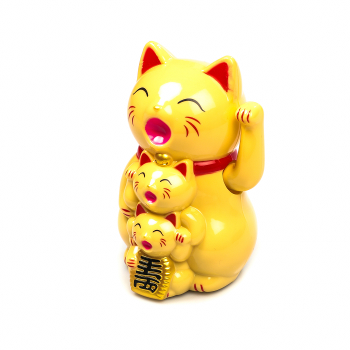 Statueta Feng Shui Pisica galbena pentru prosperitate [4]