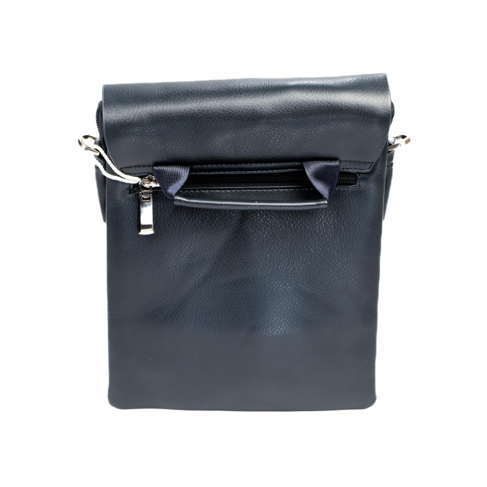 Geanta piele barbati mare cu inchidere pe magnet- albastra [4]