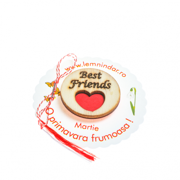 Insigna din lemn cu Best friends! [2]