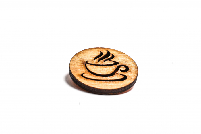 Insigna din lemn cu o cafea [3]