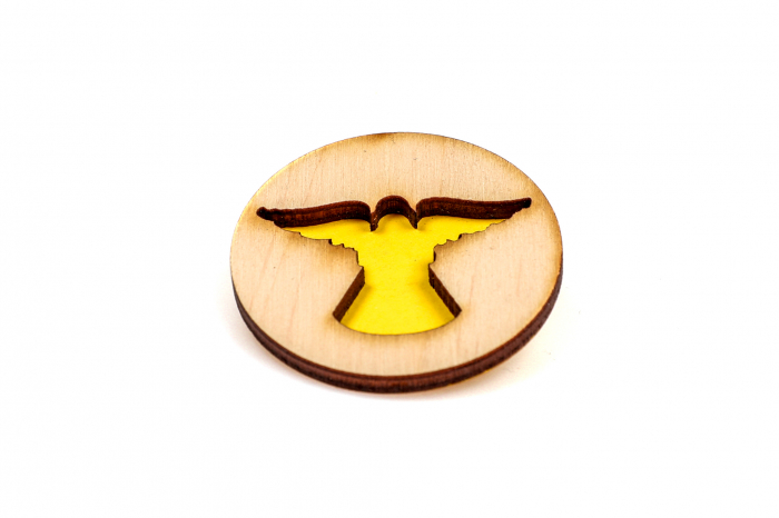 Insigna din lemn cu un inger galben [4]