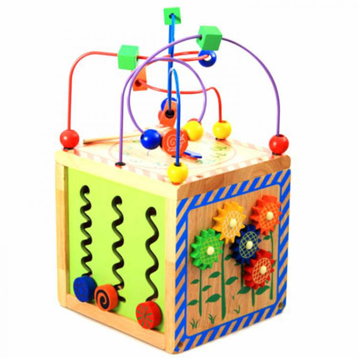 Joc educational Montessori Cub din lemn - 6 in 1 [2]