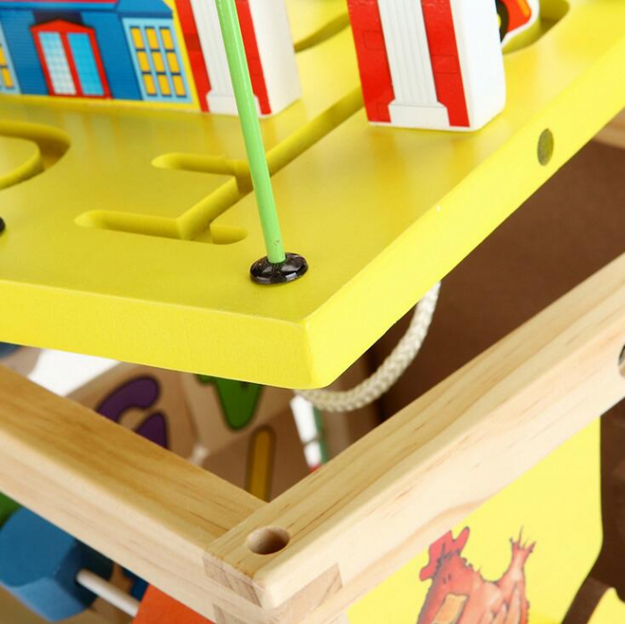 Joc educational Montessori Cub din lemn cu roti - 7 in 1 [2]