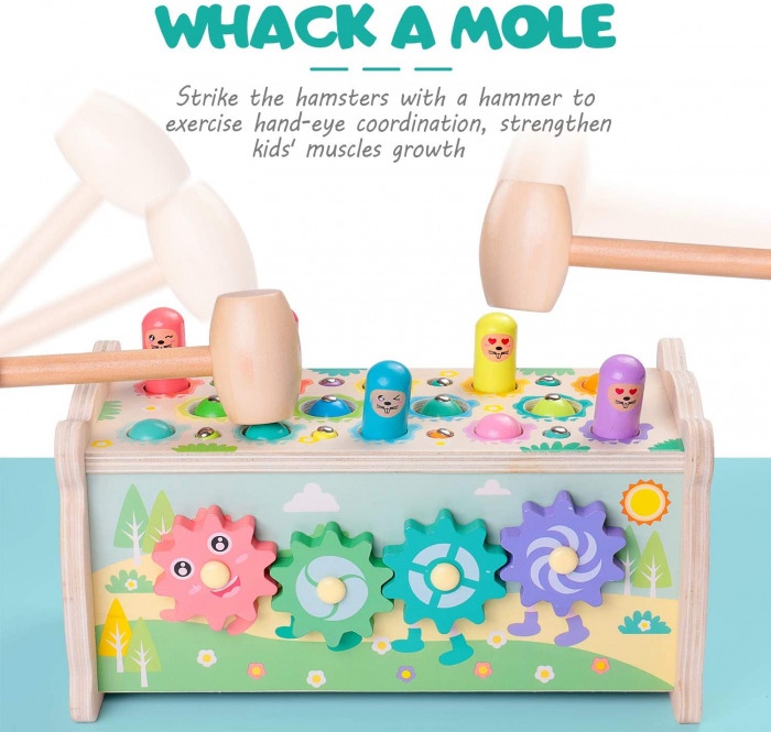 Joc educational Montessori din lemn cu o bufnita- 3 in 1 [4]