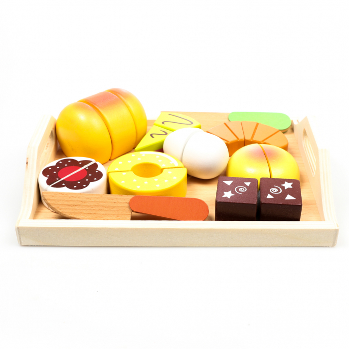 Set Montessori cu produse de patiserie din lemn [3]