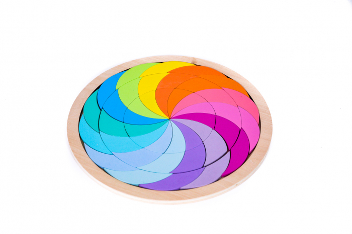 Joc Montessori -cerc curcubeu din lemn [2]