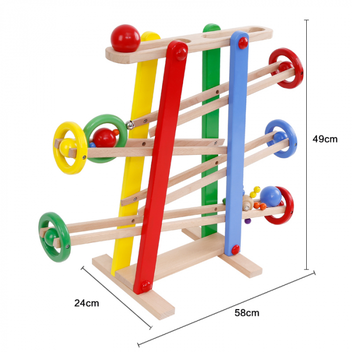 Joc Montessori - Circuit din lemn cu obiecte diferite [5]