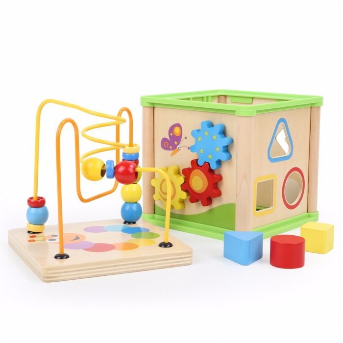 Joc Montessori Cub din lemn - 5 in 1 [1]