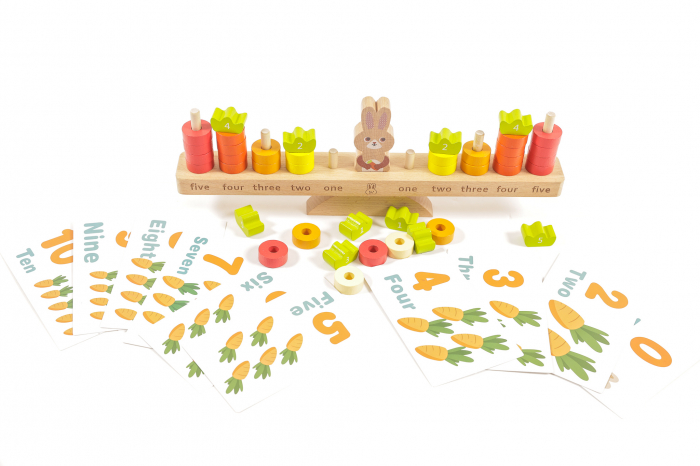 Jucarie cu iepurasi din lemn - jucarii Montessori [3]