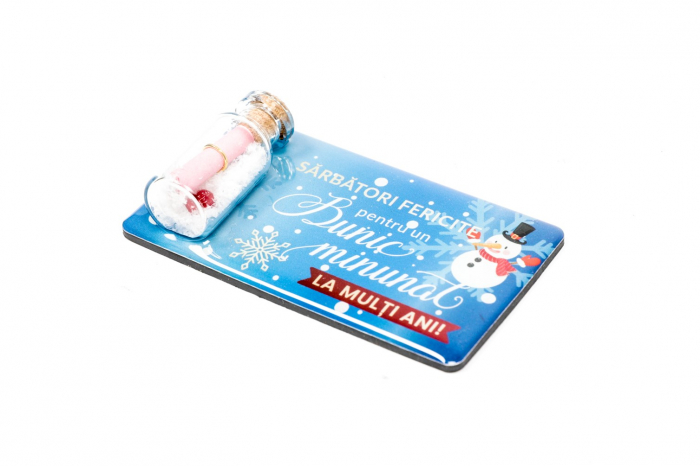 Magnet de Craciun albastru cu mesaj - Bunic minunat [2]