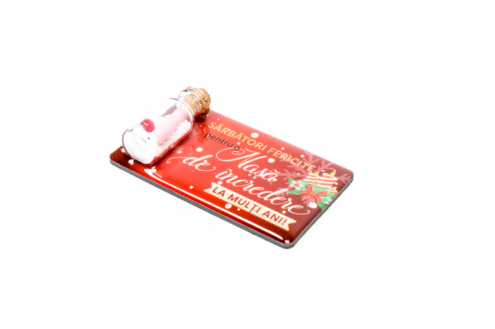 Magnet de Craciun rosu cu mesaj - Nasa de incredere [2]