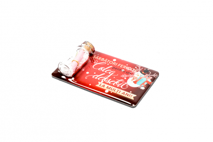 Magnet de Craciun rosu cu mesaj - Coleg deosebit [2]