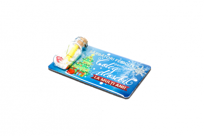 Magnet de Craciun albastru cu mesaj - Coleg deosebit [2]