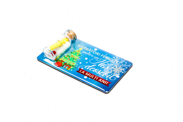 Magnet de Craciun albastru cu mesaj - Nas deosebit [2]