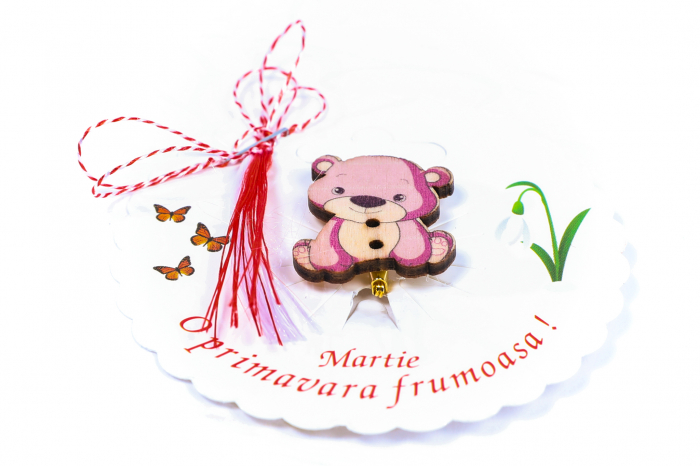 Martisor-brosa cu un ursulet mov [2]