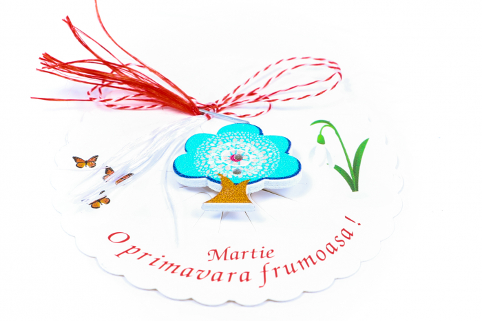 Martisor-brosa cu un copacel turcoaz [2]