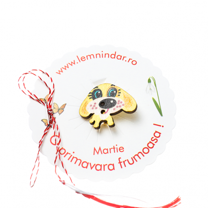 Martisor-brosa cu un catel dragut galben [2]