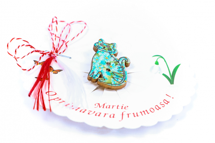 Martisor-brosa cu o pisicuta albastra [2]