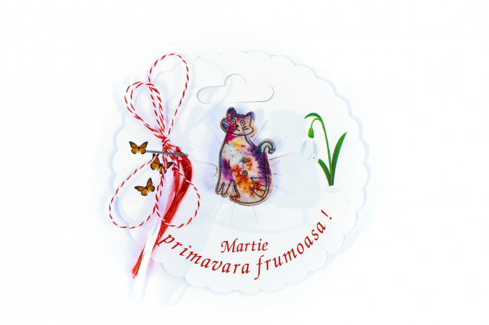 Martisor-brosa cu o pisicuta