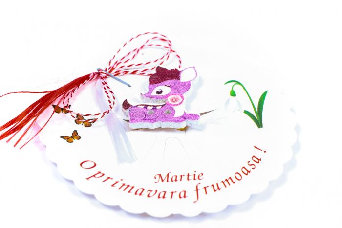 Martisor-brosa cu o caprioara mov [2]