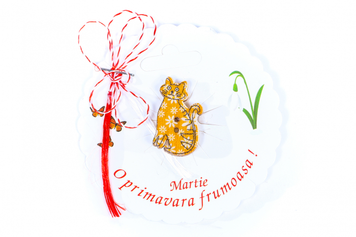 Martisor-brosa cu o pisicuta