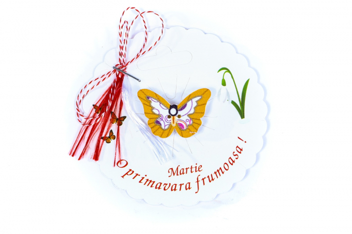 Martisor-brosa cu un fluture