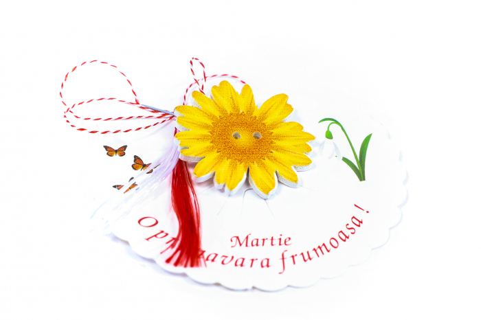 Martisor-brosa cu o margareta mare galbena [2]