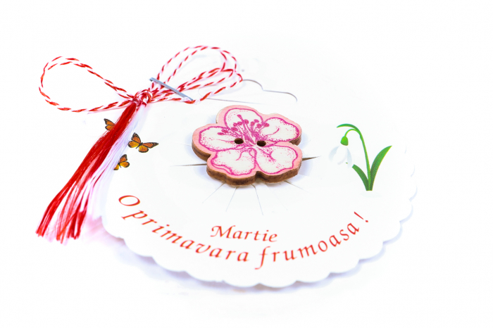Martisor-brosa cu o floricica roz [2]