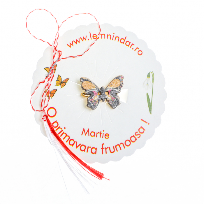Martisor-brosa cu un fluturas model negru cu galben [3]